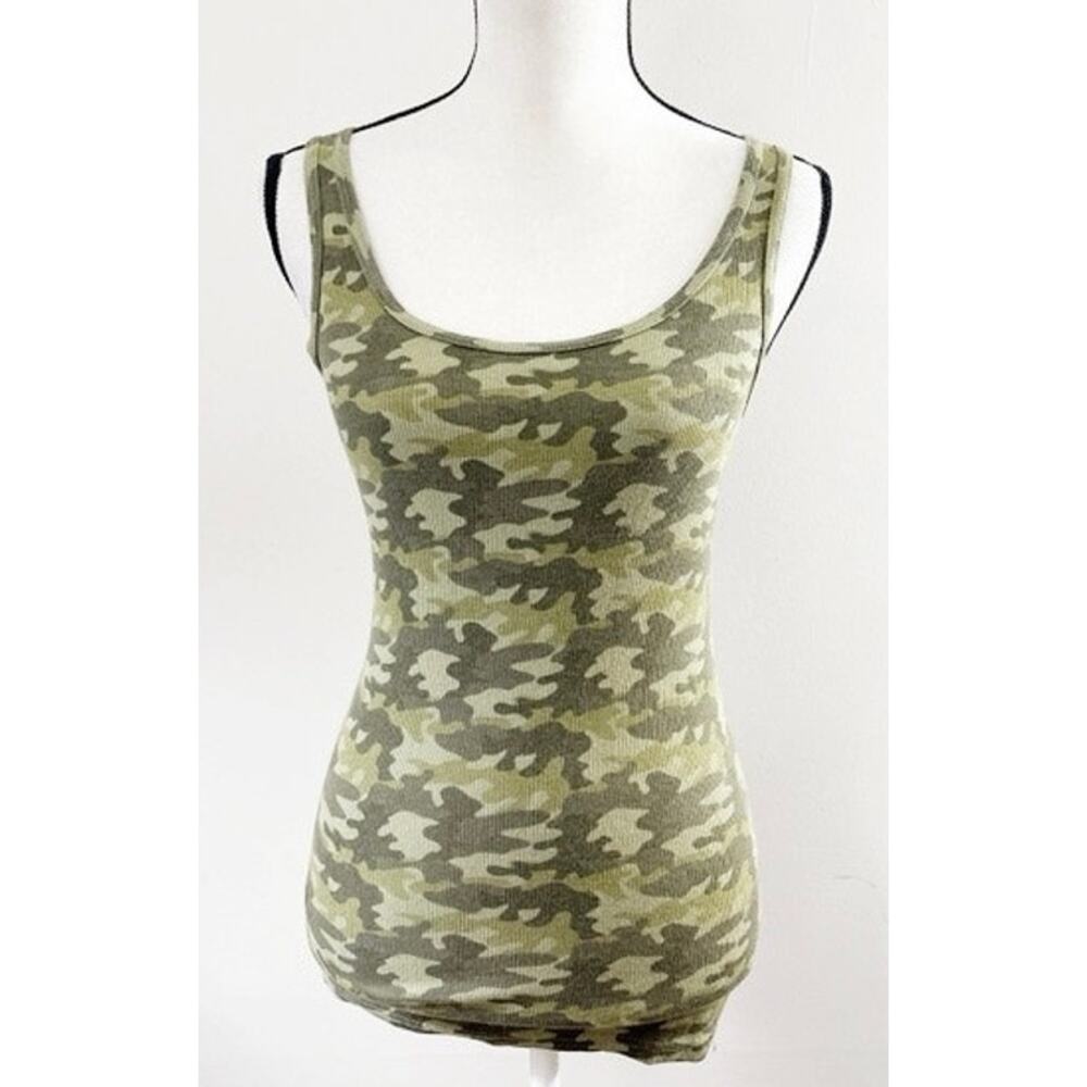 Faded Glory Women's Y2K Camouflage Ribbed Tank Top - Size M